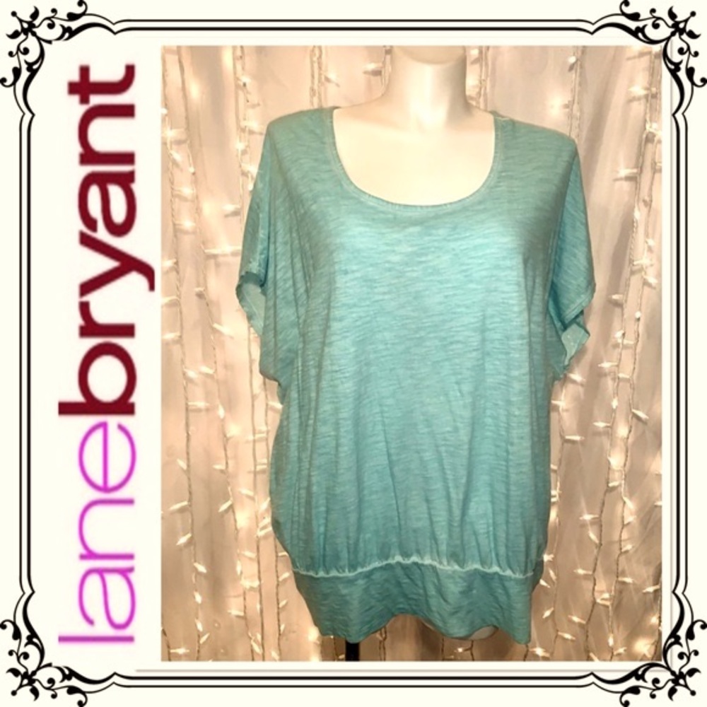 LANE BRYANT ⭐️ Soft 100% Cotton Ruched Banded Blouse